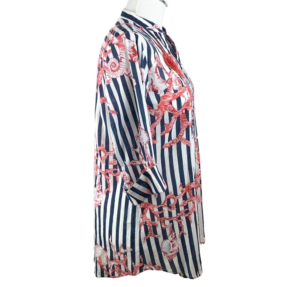 Antica Santoria Italy Long Sleeve Lightweight Tunic Top Blouse Cover Up Sz‎ S/M - Picture 4 of 12
